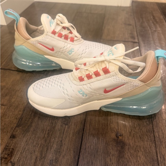 Nike Air Max 270 - White, Pink, and Blue - Picture 2 of 5